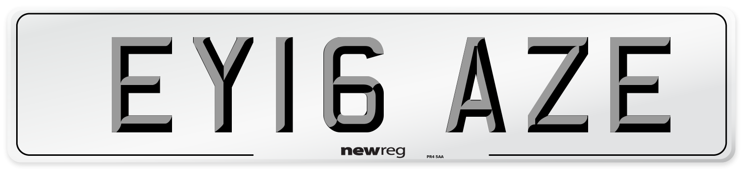 EY16 AZE Number Plate from New Reg